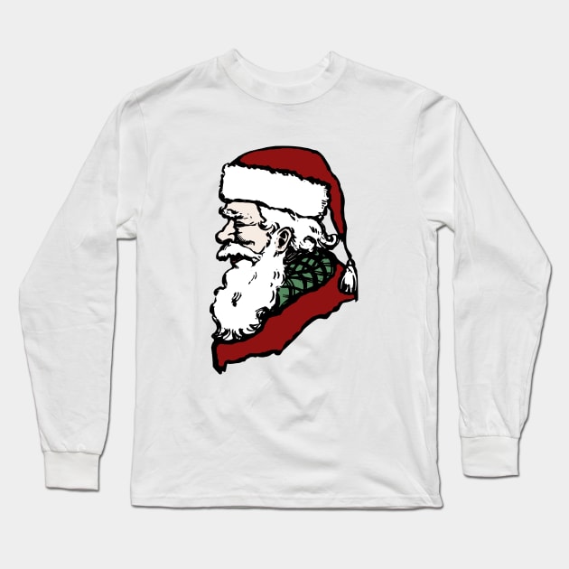 Christmas Santa Long Sleeve T-Shirt by DrDesign